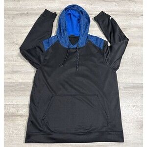 UNIPRO Hoodie Men's XL Black Blue Colorblock Polyester Pullover Sweatshirt